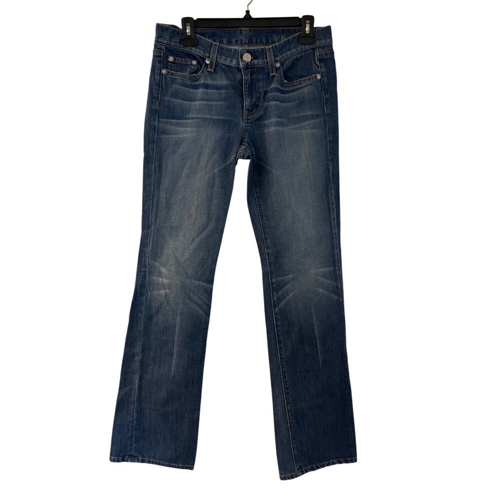Bootcut Denim Jeans Womens 28 Inseam Dark Blue Cotton Blend USA-Made